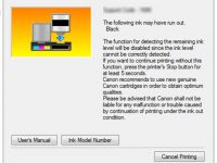 error run out printer canon